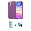 MARSİLYAN™- iPhone 11 Kılıf Kozmos Yansıma Özel Seri - Siyah 3D Antistatik Seramik Nano Ekran Koruyucu + Neon Fosforlu Kamera Lens - YL