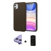 MARSİLYAN™- iPhone 11 Kılıf Kozmos Yansıma Özel Seri - Siyah 6D Antistatik Mat Seramik Hayalet Nano Ekran Koruyucu + Raze Metal Kamera Lens - MR