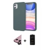 MARSİLYAN™- iPhone 11 Kılıf Kozmos Yansıma Özel Seri - Siyah 6D Antistatik Mat Seramik Hayalet Nano Ekran Koruyucu + Raze Metal Kamera Lens - SH