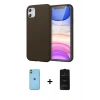 MARSİLYAN™- iPhone 11 Kılıf Kozmos Yansıma Özel Seri - Siyah 6D Antistatik Mat Seramik Hayalet Nano Ekran Koruyucu + Neon Fosforlu Kamera Lens - YL