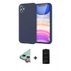 MARSİLYAN™- iPhone 11 Kılıf Kozmos Yansıma Özel Seri - Siyah 6D Antistatik Mat Seramik Hayalet Nano Ekran Koruyucu + Raze Metal Kamera Lens - KI
