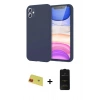 MARSİLYAN™- iPhone 11 Kılıf Kozmos Yansıma Özel Seri - Siyah 6D Antistatik Mat Seramik Hayalet Nano Ekran Koruyucu + Rainbow Kamera Lens Koruma Cam - KI