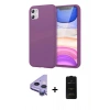 MARSİLYAN™- iPhone 11 Kılıf Kozmos Yansıma Özel Seri - Siyah 6D Antistatik Mat Seramik Hayalet Nano Ekran Koruyucu + Raze Metal Kamera Lens - MR