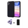 MARSİLYAN™- iPhone 11 Kılıf Kozmos Yansıma Özel Seri - Siyah 6D Antistatik Mat Seramik Hayalet Nano Ekran Koruyucu + Raze Metal Kamera Lens - MR