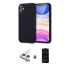MARSİLYAN™- iPhone 11 Kılıf Kozmos Yansıma Özel Seri - Siyah 6D Antistatik Mat Seramik Hayalet Nano Ekran Koruyucu + Raze Metal Kamera Lens - GS