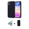 MARSİLYAN™- iPhone 11 Kılıf Kozmos Yansıma Özel Seri - Siyah 6D Antistatik Mat Seramik Hayalet Nano Ekran Koruyucu + Raze Metal Kamera Lens - MI