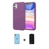 MARSİLYAN™- iPhone 11 Kılıf Kozmos Yansıma Özel Seri - Siyah 6D Antistatik Mat Seramik Hayalet Nano Ekran Koruyucu + Neon Fosforlu Kamera Lens - YL