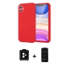 MARSİLYAN™- iPhone 11 Kılıf Kozmos Yansıma Özel Seri - Siyah 6D Antistatik Mat Seramik Hayalet Nano Ekran Koruyucu + Turuncu PVD Metal Kamera Lens