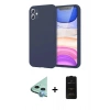 MARSİLYAN™- iPhone 11 Kılıf Kozmos Yansıma Özel Seri - Siyah 6D Antistatik Mat Seramik Hayalet Nano Ekran Koruyucu + Raze Metal Kamera Lens - MI
