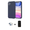 MARSİLYAN™- iPhone 11 Kılıf Kozmos Yansıma Özel Seri - Siyah 6D Antistatik Mat Seramik Hayalet Nano Ekran Koruyucu + Pers Alüminyum Kamera Lens - GI