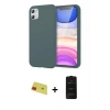 MARSİLYAN™- iPhone 11 Kılıf Kozmos Yansıma Özel Seri - Siyah 6D Antistatik Mat Seramik Hayalet Nano Ekran Koruyucu + Rainbow Kamera Lens Koruma Cam - KI