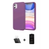 MARSİLYAN™- iPhone 11 Kılıf Kozmos Yansıma Özel Seri - Siyah 6D Antistatik Mat Seramik Hayalet Nano Ekran Koruyucu + Kamera Lens Koruma Cam - SF