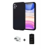 MARSİLYAN™- iPhone 11 Kılıf Kozmos Yansıma Özel Seri - Siyah 6D Antistatik Mat Seramik Hayalet Nano Ekran Koruyucu + Pers Alüminyum Kamera Lens - YL