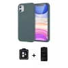MARSİLYAN™- iPhone 11 Kılıf Kozmos Yansıma Özel Seri - Siyah 6D Antistatik Mat Seramik Hayalet Nano Ekran Koruyucu + PVD Metal Kamera Lens - SH
