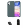 MARSİLYAN™- iPhone 11 Kılıf Kozmos Yansıma Özel Seri - Siyah 6D Antistatik Mat Seramik Hayalet Nano Ekran Koruyucu + Kamera Lens Koruma Cam - SF