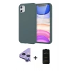 MARSİLYAN™- iPhone 11 Kılıf Kozmos Yansıma Özel Seri - Siyah 6D Antistatik Mat Seramik Hayalet Nano Ekran Koruyucu + Raze Metal Kamera Lens - MR