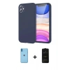 MARSİLYAN™- iPhone 11 Kılıf Kozmos Yansıma Özel Seri - Siyah 6D Antistatik Mat Seramik Hayalet Nano Ekran Koruyucu + Neon Fosforlu Kamera Lens - MI