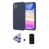 MARSİLYAN™- iPhone 11 Kılıf Kozmos Yansıma Özel Seri - Siyah 6D Antistatik Mat Seramik Hayalet Nano Ekran Koruyucu + Raze Metal Kamera Lens - MR