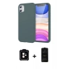 MARSİLYAN™- iPhone 11 Kılıf Kozmos Yansıma Özel Seri - Siyah 6D Antistatik Mat Seramik Hayalet Nano Ekran Koruyucu + Turuncu PVD Metal Kamera Lens