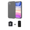 MARSİLYAN™- iPhone 11 Kılıf Kozmos Yansıma Özel Seri - Siyah 6D Antistatik Mat Seramik Hayalet Nano Ekran Koruyucu + PVD Metal Kamera Lens - SH