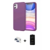 MARSİLYAN™- iPhone 11 Kılıf Kozmos Yansıma Özel Seri - Siyah 6D Antistatik Mat Seramik Hayalet Nano Ekran Koruyucu + Pers Alüminyum Kamera Lens - LT