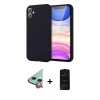 MARSİLYAN™- iPhone 11 Kılıf Kozmos Yansıma Özel Seri - Siyah 6D Antistatik Mat Seramik Hayalet Nano Ekran Koruyucu + Raze Metal Kamera Lens - KI