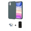 MARSİLYAN™- iPhone 11 Kılıf Kozmos Yansıma Özel Seri - Siyah 6D Antistatik Mat Seramik Hayalet Nano Ekran Koruyucu + Pers Alüminyum Kamera Lens - GI