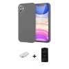 MARSİLYAN™- iPhone 11 Kılıf Kozmos Yansıma Özel Seri - Siyah 6D Antistatik Mat Seramik Hayalet Nano Ekran Koruyucu + Sarı Renkli Kamera Lens Koruma Cam