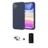 MARSİLYAN™- iPhone 11 Kılıf Kozmos Yansıma Özel Seri - Siyah 6D Antistatik Mat Seramik Hayalet Nano Ekran Koruyucu + Pers Alüminyum Kamera Lens - LT