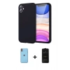 MARSİLYAN™- iPhone 11 Kılıf Kozmos Yansıma Özel Seri - Siyah 6D Antistatik Mat Seramik Hayalet Nano Ekran Koruyucu + Neon Fosforlu Kamera Lens - TU