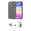 MARSİLYAN™- iPhone 11 Kılıf Kozmos Yansıma Özel Seri - Siyah 6D Mat Seramik Hayalet Nano Ekran Koruyucu + Pers Alüminyum Kamera Lens - LT