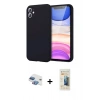 MARSİLYAN™- iPhone 11 Kılıf Kozmos Yansıma Özel Seri - Siyah 6D Mat Seramik Hayalet Nano Ekran Koruyucu + Pers Alüminyum Kamera Lens - GI