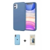 MARSİLYAN™- iPhone 11 Kılıf Kozmos Yansıma Özel Seri - Siyah 6D Mat Seramik Hayalet Nano Ekran Koruyucu + Turuncu Neon Fosforlu Kamera Lens