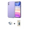 MARSİLYAN™- iPhone 11 Kılıf Kozmos Yansıma Özel Seri - Siyah 6D Mat Seramik Hayalet Nano Ekran Koruyucu + Pers Alüminyum Kamera Lens - GI