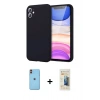 MARSİLYAN™- iPhone 11 Kılıf Kozmos Yansıma Özel Seri - Siyah 6D Mat Seramik Hayalet Nano Ekran Koruyucu + Neon Fosforlu Kamera Lens - TU