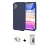 MARSİLYAN™- iPhone 11 Kılıf Kozmos Yansıma Özel Seri - Siyah 6D Mat Seramik Hayalet Nano Ekran Koruyucu + Pers Alüminyum Kamera Lens - GD