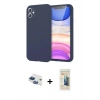 MARSİLYAN™- iPhone 11 Kılıf Kozmos Yansıma Özel Seri - Siyah 6D Mat Seramik Hayalet Nano Ekran Koruyucu + Pers Alüminyum Kamera Lens - LT