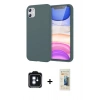 MARSİLYAN™- iPhone 11 Kılıf Kozmos Yansıma Özel Seri - Siyah 6D Mat Seramik Hayalet Nano Ekran Koruyucu + PVD Metal Kamera Lens - MI