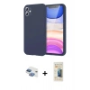 MARSİLYAN™- iPhone 11 Kılıf Kozmos Yansıma Özel Seri - Siyah 6D Mat Seramik Hayalet Nano Ekran Koruyucu + Pers Alüminyum Kamera Lens - GI