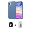 MARSİLYAN™- iPhone 11 Kılıf Kozmos Yansıma Özel Seri - Siyah 6D Mat Seramik Hayalet Nano Ekran Koruyucu + PVD Metal Kamera Lens - MI