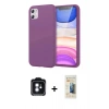 MARSİLYAN™- iPhone 11 Kılıf Kozmos Yansıma Özel Seri - Siyah 6D Mat Seramik Hayalet Nano Ekran Koruyucu + PVD Metal Kamera Lens - MI