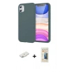 MARSİLYAN™- iPhone 11 Kılıf Kozmos Yansıma Özel Seri - Siyah 6D Mat Seramik Hayalet Nano Ekran Koruyucu + Renkli Kamera Lens Koruma Cam - PE
