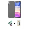 MARSİLYAN™- iPhone 11 Kılıf Kozmos Yansıma Özel Seri - Siyah 6D Mat Seramik Hayalet Nano Ekran Koruyucu + Raze Metal Kamera Lens - KI