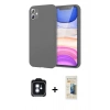 MARSİLYAN™- iPhone 11 Kılıf Kozmos Yansıma Özel Seri - Siyah 6D Mat Seramik Hayalet Nano Ekran Koruyucu + PVD Metal Kamera Lens - MI