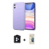 MARSİLYAN™- iPhone 11 Kılıf Kozmos Yansıma Özel Seri - Siyah 6D Mat Seramik Hayalet Nano Ekran Koruyucu + PVD Metal Kamera Lens - MI