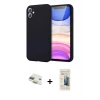 MARSİLYAN™- iPhone 11 Kılıf Kozmos Yansıma Özel Seri - Siyah 6D Mat Seramik Hayalet Nano Ekran Koruyucu + Pers Alüminyum Kamera Lens - GD