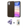 MARSİLYAN™- iPhone 11 Kılıf Kozmos Yansıma Özel Seri - Siyah 6D Mat Seramik Hayalet Nano Ekran Koruyucu + Raze Metal Kamera Lens - MR