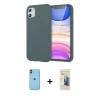MARSİLYAN™- iPhone 11 Kılıf Kozmos Yansıma Özel Seri - Siyah 6D Mat Seramik Hayalet Nano Ekran Koruyucu + Turuncu Neon Fosforlu Kamera Lens