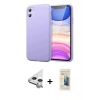 MARSİLYAN™- iPhone 11 Kılıf Kozmos Yansıma Özel Seri - Siyah 6D Mat Seramik Hayalet Nano Ekran Koruyucu + Raze Metal Kamera Lens - GS