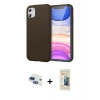 MARSİLYAN™- iPhone 11 Kılıf Kozmos Yansıma Özel Seri - Siyah 6D Mat Seramik Hayalet Nano Ekran Koruyucu + Pers Alüminyum Kamera Lens - LT